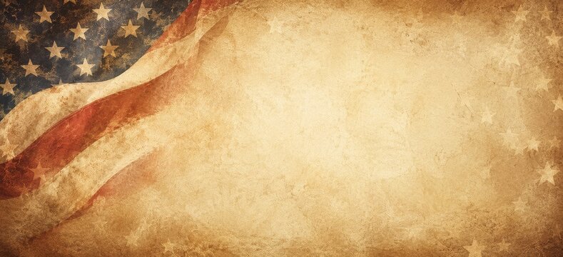 Vintage american flag background for celebrating usa's 250th anniversary with patriotic elements and copy space