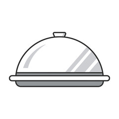 Fototapeta premium Cloche dish cover with lid on plate