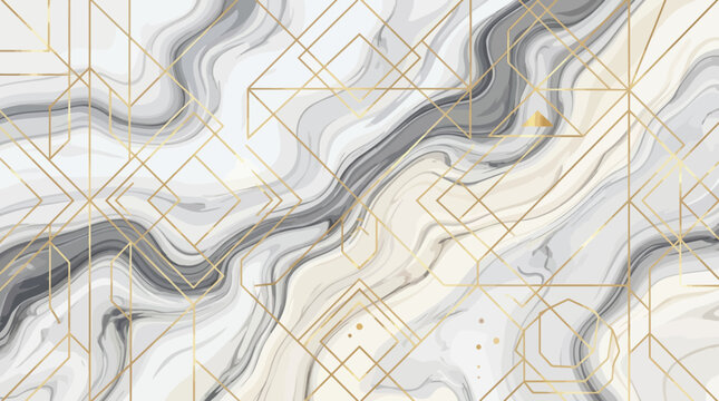 Flat vector luxury marble background, abstract marble texture and elegant gold-inspired geometric accents

