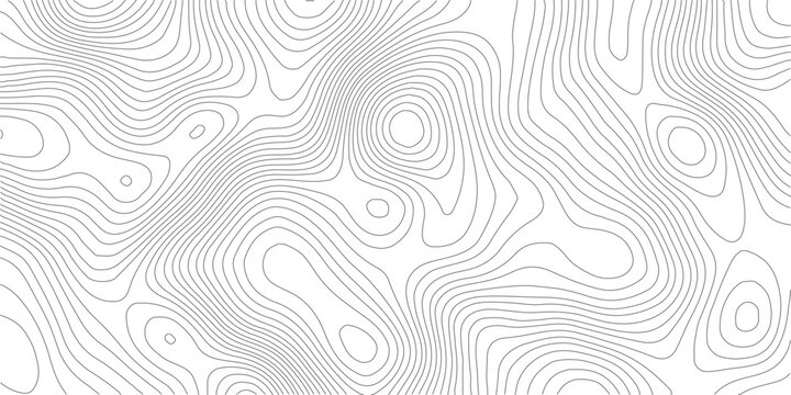 Topographic map contour lines pattern on white background