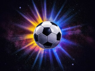 Naklejka premium Earth with colorful cosmic explosion and starburst lights in space