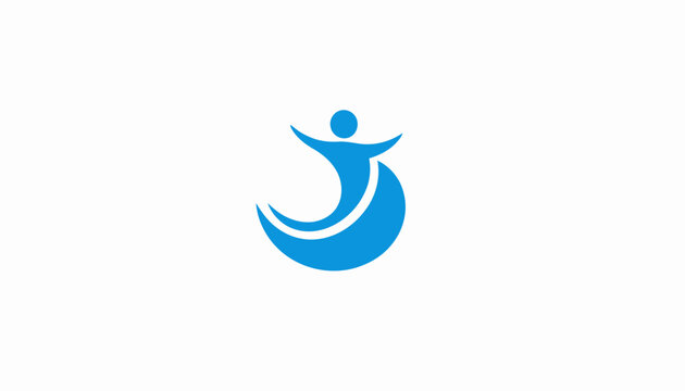 Blue Logo Design Human Figure.
