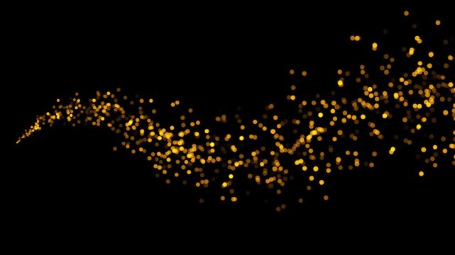 gold glitter dust bokeh background loop 4k video. gold sparkles particles stars video. colorful happy birthday celebration backgrounds concept. christmas glittering new year.