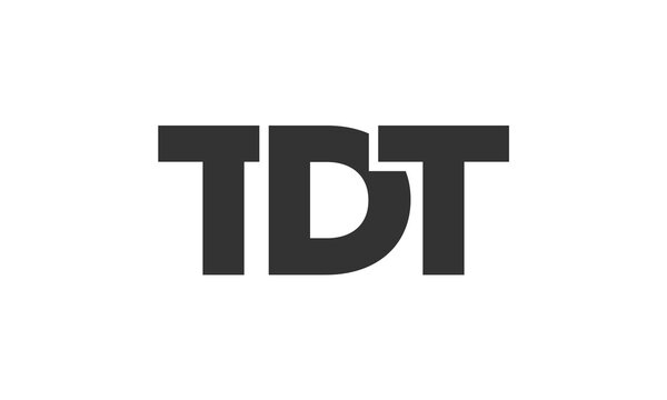 TDT logo design template with strong and modern bold text. Initial based vector logotype featuring simple and minimal typography. Trendy company identity.