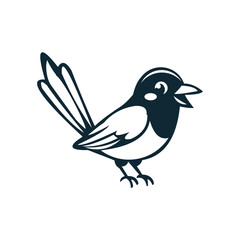 Fototapeta premium black and white image of a bird chirping
