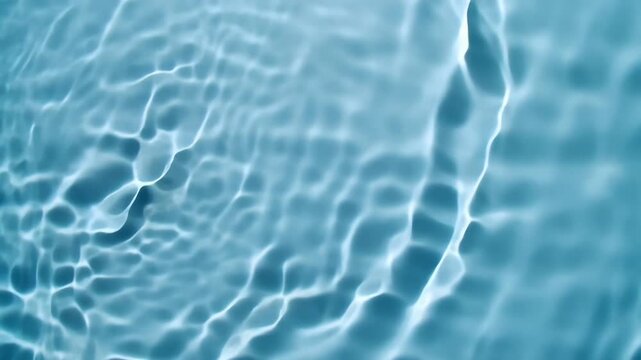 Blue pool water surface with bright light reflections and wavy ripples across a tranquil calm scene