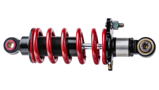 Isolated adjustable red and black coilover shock absorber with spring for performance car suspension