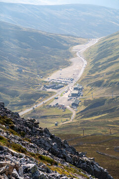 Top down view of the Glenshee Ski Centre from Carn Aosda