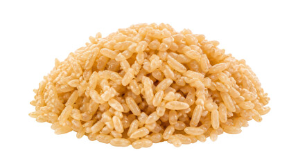 Fototapeta premium Cooked Brown Rice Heap Isolated on Transparent Background
