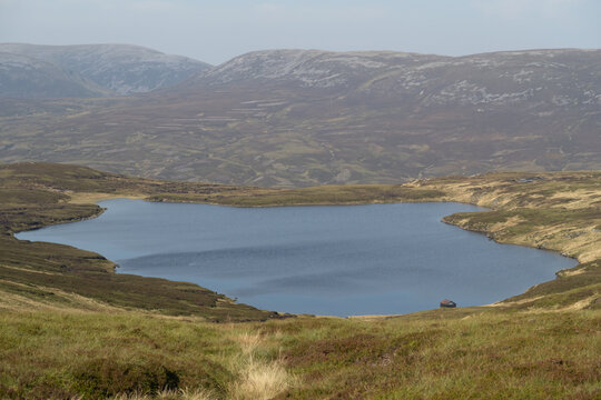 Loch Vrotachan on a sunny day near Glenshee, Scotland