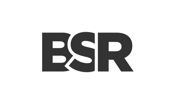 BSR logo design template with strong and modern bold text. Initial based vector logotype featuring simple and minimal typography. Trendy company identity.