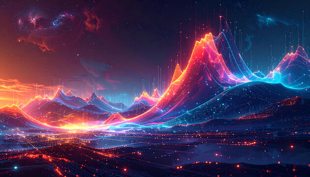 data curve technology background illustration software internet, network algorithm