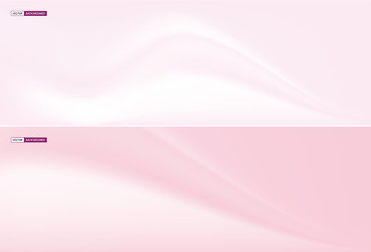 Set of abstract light pink background textures featuring soft wavy gradients and smooth elegant silk folds.