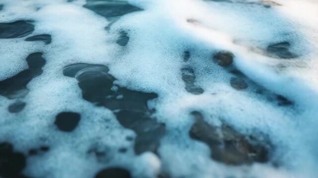 Close-up shot of a dollar bill sinking into the water showing ripples and bubbles.
