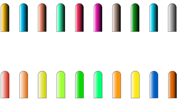 Gradient Rounded Rectangle Button Vector Set