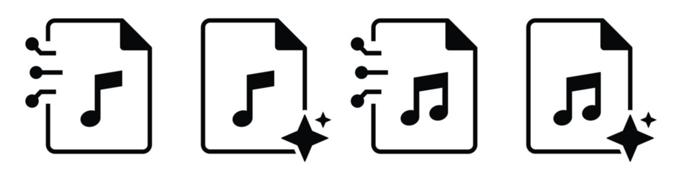 Ai mp3 music generate icon illustration