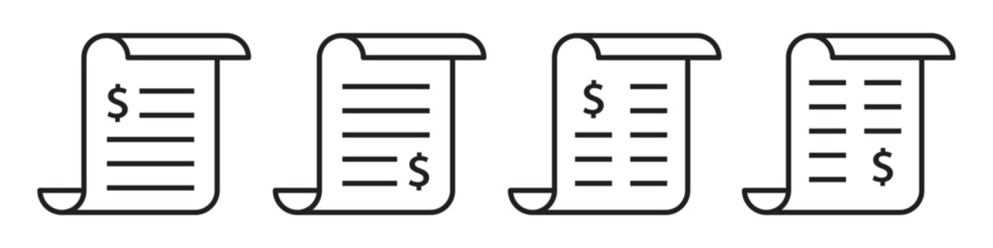 Paper roll money bill icon illustration