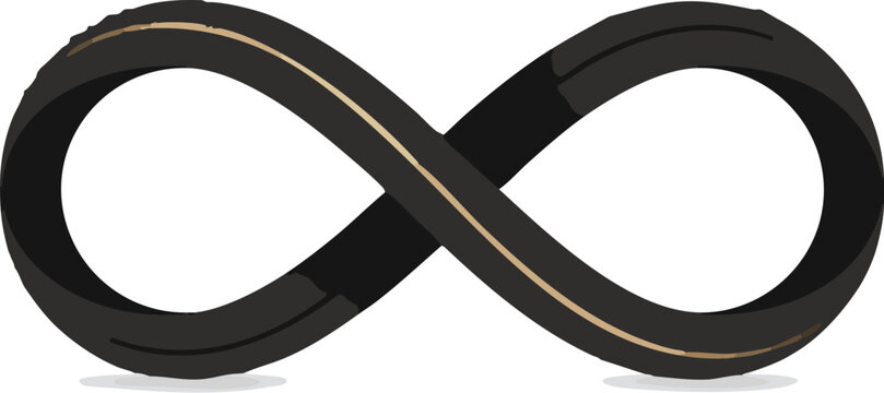 Infinity road symbol with yellow dividing line, asphalt highway loop vector, endless path concept for logistics and transportation business