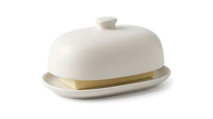 Fototapeta premium Fresh block of butter in ceramic dish