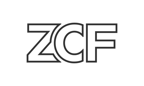 ZCF logo design template with strong and modern bold text. Initial based vector logotype featuring simple and minimal typography. Trendy company identity.
