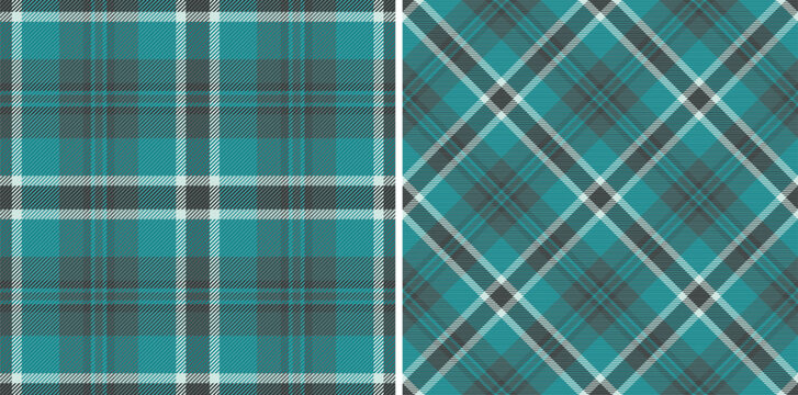 Fabric vector background of texture pattern seamless with a tartan check plaid textile. Set in night colors for room decor ideas.