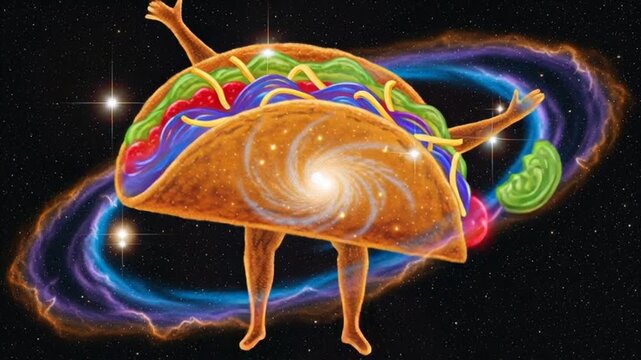 Vibrant Taco Galaxy Cosmic Dance