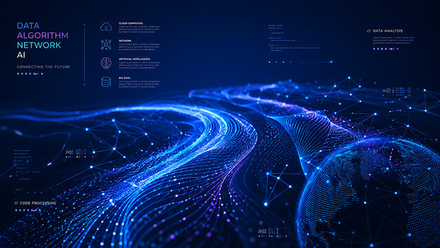 data curve technology background illustration software internet, network algorithm