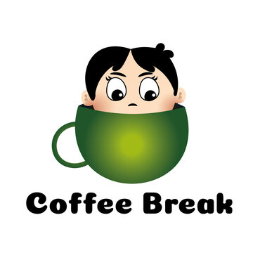 Coffee Break Cute Programmer Sticker | IT Work Pause Cartoon Emoji