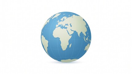 Fototapeta premium Stylized 3D globe illustration of planet earth isolated on white