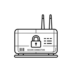 Obraz premium Secure Wireless Router Cyber Security Icon Representing Network Protection and Data Privacy
