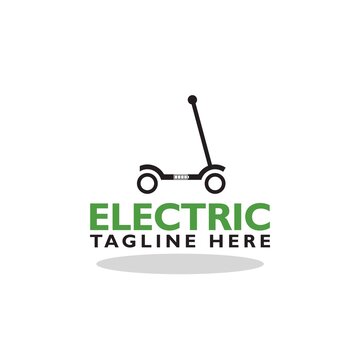 Electric scooter logo  icon with shadow