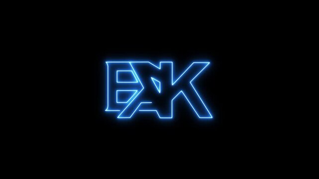 Futuristic glowing bank icon animation with neon outline, financial institution symbol, fintech technology, and 4K motion graphics overlay.