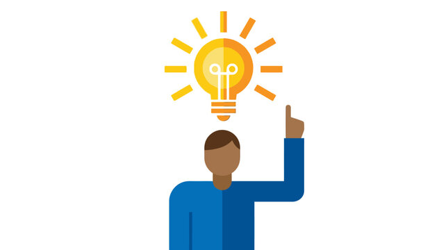 A man with an idea lightbulb moment.