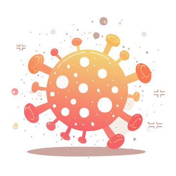 Flat illustration of coronavirus with spike proteins