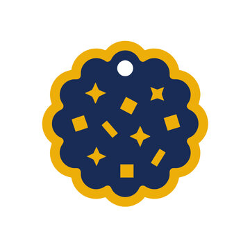 Scalloped Tag with Stars and Rectangles
