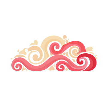 Abstract red and beige swirls vector illustration
