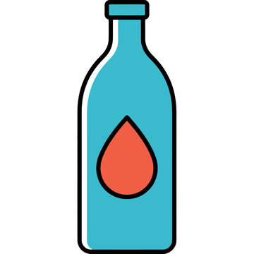 Blue bottle with orange drop icon