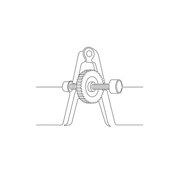 Drafting Compass Dial Single Line Art