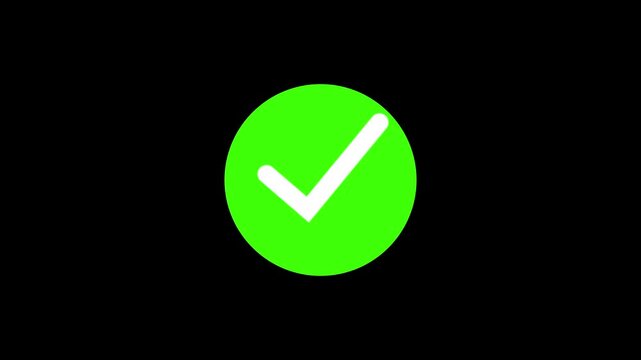 check mark animation icon tick sign accept select confirm correct agree animated. successful symbol, check mark, tick mark.
