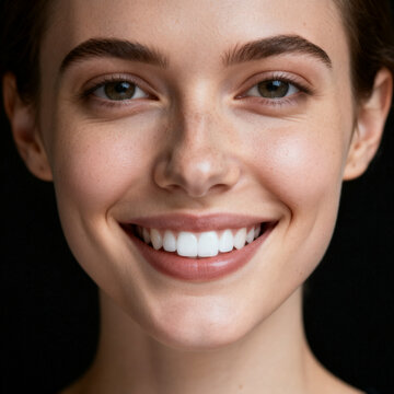 Young female face portrait with beautiful soft skin