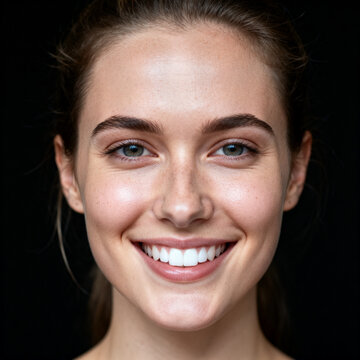 Young female face portrait with beautiful soft skin