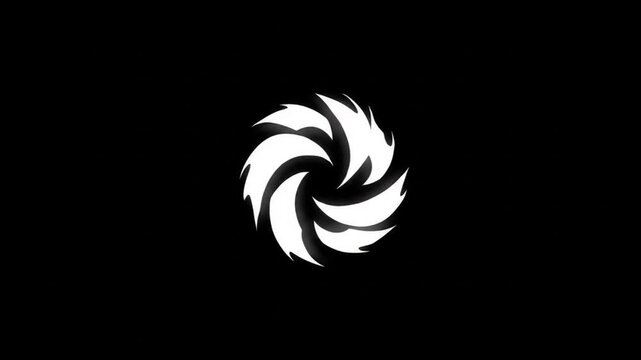 Abstract white swirl pattern on black background design element