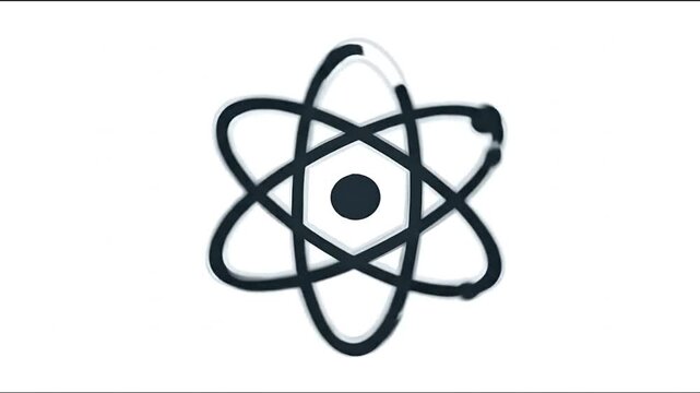 Abstract atom icon modern design element for science and technology