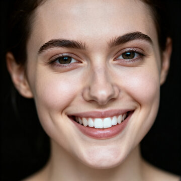 Young female face portrait with beautiful soft skin