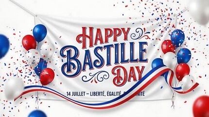 Bastille Day Celebration with French Flag