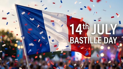 Bastille Day Celebration with French Flag