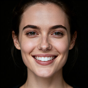 Young female face portrait with beautiful soft skin
