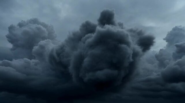 Dark stormy clouds in the sky.
