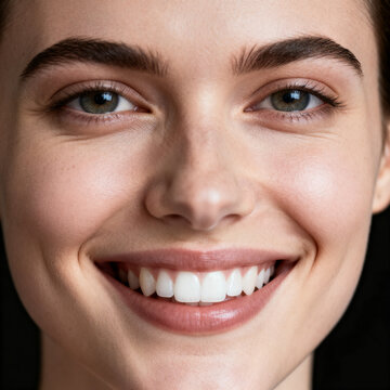 Young female face portrait with beautiful soft skin
