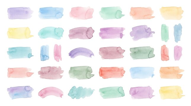 Colorful watercolor brush strokes background texture.
